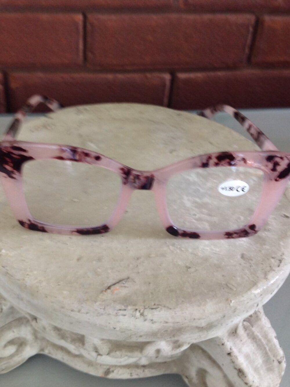 Pink tortoise shell Large Square Retro reading glasses 1.50